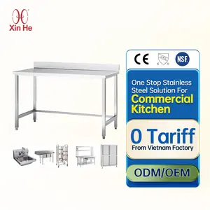 Heavy Duty Restaurant 304 Stainless Steel Commercial Kitchen High Work Table For Bakery