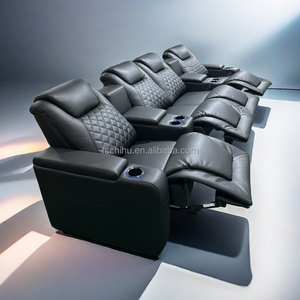 Ensemble de meubles de cinéma maison confortables à haut sens en cuir véritable élégant populaire pour l'équipement de charge d'utilisation de salle de cinéma - Product Image 4