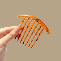 Peigne latéral vintage français à dents larges pour femme, en résine à maintien fort, élégant, en plastique, pour usage quotidien et chignons
