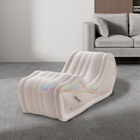 Canapé Gonflable Paresseux, Fauteuil de Relaxation en PVC Flocqué, Canapés de Jardin, Fauteuil Simple Entièrement Automatique, Petit Canapé Gonflable Simple