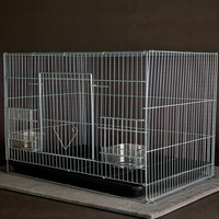Cage à oiseaux galvanisée en usine, détachable, pour perroquets et pigeons, cage d'élevage en métal avec mangeoires et perchoirs