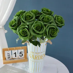 Fleur artificielle Rose réaliste tige unique fausse soie Rose Bouquet pour la fête de mariage maison pièce maîtresse hôtel bureau décor