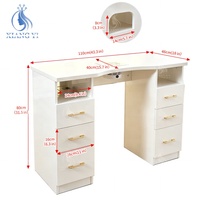 Meuble de salon, table à ongles blanche, poste de manucure avec collecteur de poussière