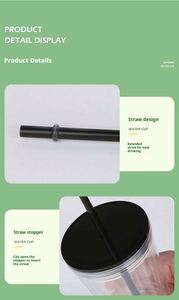 12oz Double Wall Plastic Straw Tumbler Replaceable Dome Lid Portable Drinking Cup for Travel Office Home - Product Image 6