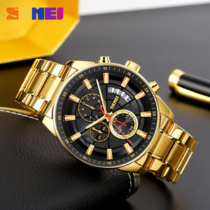 SKMEI 9285 Reloj de pulsera resistente al agua luminoso para hombre de lujo Reloj de cuarzo real analógico Resistente al agua Crono de 3 bar - Product Image 2