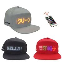 TBD prix d'usine bon marché message personnalisé LED chapeaux casquettes programmables LED clignotant gorras casquettes texte défilant LED affichage casquette