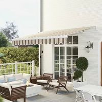 Auvent rétractable à bras courbé, structure en alliage d'aluminium, tissu PVC, ouverture automatique, résistant au vent, insonorisant, écran pliant en nylon
