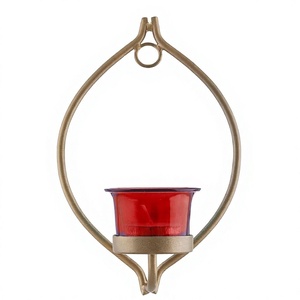Golden Metal Teardrop <b>Wall</b> Mounted <b>Candle</b> Holder Decorative Hanging <b>Candle</b> <b>Sconce</b> - Product Image 1