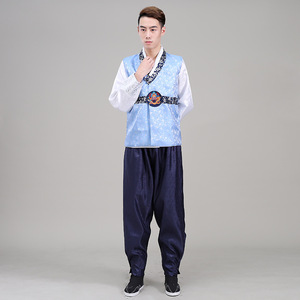 <span class=keywords><strong>Tenue</strong></span> <span class=keywords><strong>traditionnelle</strong></span> <span class=keywords><strong>coréenne</strong></span> Hanbok pour homme, costume de spectacle ethnique, vêtements de cour coréens pour spectacle sur scène - Product Image 1