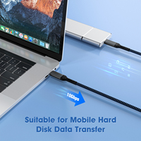 Cable USB3.2 Tipo C a Tipo C, PD60W 20V3A, Carga Rápida, Transferencia de Datos de Alta Velocidad de 10Gbps para Laptop, Teléfono, Tableta, SSD