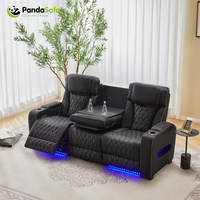Canapé de cinéma électrique inclinable avec massage, deux places, en cuir véritable, design moderne, chargeur sans fil, pour utilisation dans les centres commerciaux et les hôtels