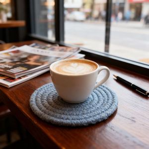Modern Nordic <b>Round</b> Cotton Linen and Rope Hand-Woven Thick Heat Insulation Eco-Friendly <b>Placemat</b> Contemporary Style - Product Image 3