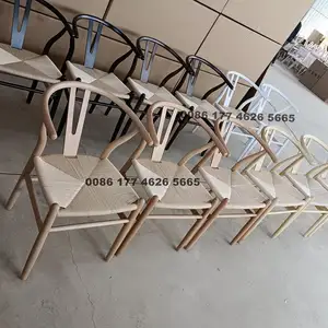 Günstige klassische Designer Sessel natürliche Eiche Holz Querlenker Stuhl schwarz Walnuss Farbe Mid-Century Y Buche Holz Bein Esszimmers tuhl