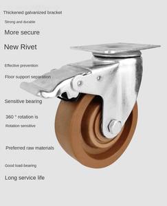 Rodízios Antiestáticos de Alta Temperatura de <span class=keywords><strong>3</strong></span>, 4 e <span class=keywords><strong>5</strong></span> Polegadas, Rodas Resistentes ao Calor 280C com Freio Duplo, Rolamento Industrial Certificado CE para Giro - Product Image 5