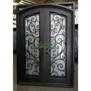 Advance Modern Screen Main Entry Rod House Storm Security Black Single Double Modern Wrought Cost Iron Front Doors