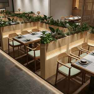 Separador de Plantas de Madera Personalizable con Logotipo para Colocar en las Separaciones de Plantas de Restaurantes y Cafeterías que Brindan Privacidad - Product Image 1