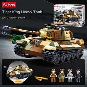 Little Luban B0678 0981 Maquette <span class=keywords><strong>de</strong></span> char T34/85 King Tiger <span class=keywords><strong>de</strong></span> la Seconde Guerre mondiale, thème bataille <span class=keywords><strong>de</strong></span> <span class=keywords><strong>Normandie</strong></span>, puzzle en plastique à assembler, jouet militaire - Product Image 3