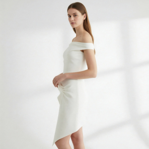 Vestido Personalizado con Hombros Descubiertos y Dobladillo Asimétrico para Mujer, Vestidos de Cóctel para Damas - Product Image 2