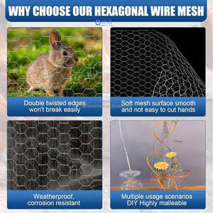 Kaynaklı Tavuk Teli Örgü 40cm X 15m Altıgen Galvanizli Korozyon Önleyici Kümes Hayvanları İçin Çit - Product Image 3