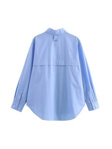 Nouveautés Printemps 2025 – <span class=keywords><strong>Blouse</strong></span> décontractée en mousseline de soie confortable pour femme, à manches longues, boutonnée, col à revers, style vintage uni - Product Image 2