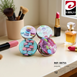 Macaron <b>Mirror</b> Cosmetic Compact <b>Small</b> Portable Vanity <b>Mirror</b> With Colorful Design For Makeup Application - Product Image 2