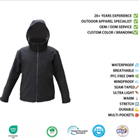 Vêtements d'extérieur imperméables en gros avec col à capuche, style streetwear, veste softshell pour homme, saison automne