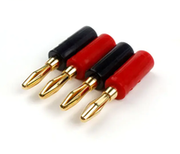 Connecteur banane 4mm noir rouge plaqué or Terminal isolé Haut-parleur Fiche banane Jack