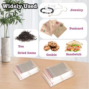 Customized Printed Mini Clear <strong>Header</strong> Plastic <strong>Bags</strong> Packaging Plastic Opp <strong>Self</strong>-<strong>Adhesive</strong> <strong>Bags</strong> With Logo for Jewelry Clothing - Product Image 2