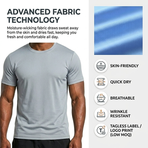T-Shirt Sportiva da Uomo Traspirante ad Asciugatura Rapida 180 Grammi, per Palestra e Corsa, 100% Poliestere, Manica Corta, Vestibilità Regolare - Product Image 4