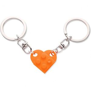Llavero de Bloques de Construcción en Forma de Corazón, Ladrillo Acrílico, Juego de 2 Piezas para Parejas, Regalos de Amor a Juego, Novio, Novia, Boda - Product Image 1