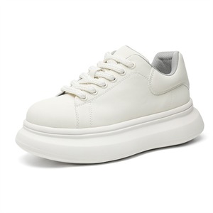 White Sneakers Men's Women's Couple Style Thick-soled High-end Style Trendy Casual <b>increase</b> the <b>height</b> <b>Shoes</b> - Product Image 5