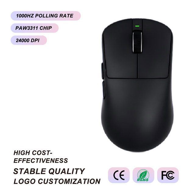 Tri-Mode Wired/2.4G/Multi-Device Gaming Mouse PAW3311 24000 DPI 1000Hz Low Latency 500mAh Rechargeable 40-60g 40M+ Clicks for PC