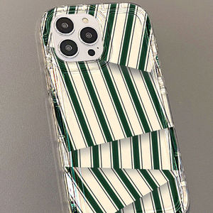 เคสโทรศัพท์สำหรับ iPhone 17 Pro Max แบบพับได้ ลายทางสีแดงและเขียว พรีเมียม รูใหญ่ ป้องกันการตกกระแทก ครอบคลุมเต็มตัว - Product Image 6