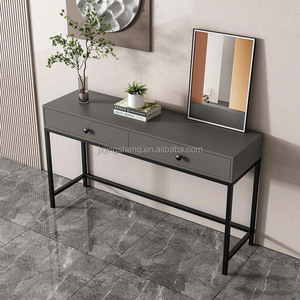 Meubles de salon pieds en métal doré table <span class=keywords><strong>console</strong></span> murale en bois blanc avec tiroirs - Product Image 4