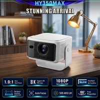 Projecteur intelligent LED mini portable JUNUO HY350MAX 500ANSI 4K 1080P 2.4G/5GWIFI5+BT5.0 Miracast Android 14 avec prise en charge multilingue