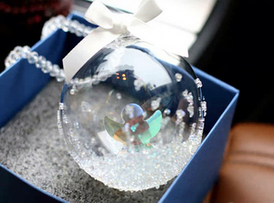 Ornement de voiture boule de cristal K9, pendentif rond en cristal avec motif dessin animé pour décoration de rétroviseur, édition Noël, tendance mode - Product Image 5