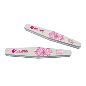 Fabrik Großhandel 100/180 rosa Halbmond doppelseitiges Blumenmuster Hochwertige Schwamm nagel feile für Nagel