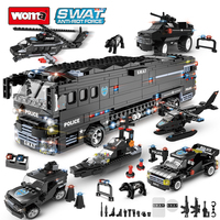 WOMA TOY NOUVEAUTÉ C0547 Briques SWAT Bus de Combat Mobile Voiture de Police Modèle Militaire Ensemble de Blocs de Construction pour Enfants Grand Kit Zabawka