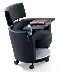 Removable Training Chair Office PU Leather Chair With Writing Pads For Office Use