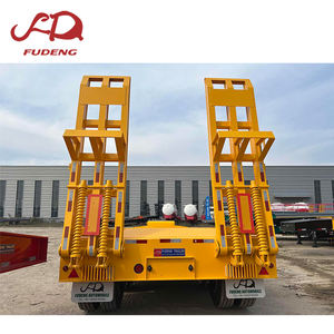 Semi-remorque à plateau surbaissé à bas prix, 3 essieux, 80 tonnes, 13, 15, 17 mètres, pour le transport d'excavatrices, remorque tandem, remorque à plateau surbaissé, camions à plateau surbaissé à <span class=keywords><strong>vendre</strong></span> - Product Image 2