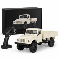 Camion de transport militaire RC WPL 1:16 2,4 GHz 6 roues motrices avec remorque métallique, télécommande électrique, portée de 30 à 50 m