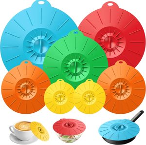 Couvre-plats en silicone pour micro-ondes, 5 tailles, réutilisables, résistants à la chaleur, avec ventouse, adaptés aux tasses, bols, assiettes, casseroles et poêles - Product Image 2