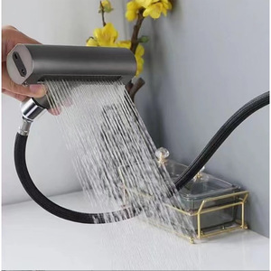 Cabezal de Ducha de Repuesto con Cuatro Funciones, Color Gris Cepillado, Efecto Cascada, para Uso Doméstico - Product Image 3