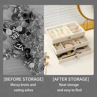 Organisateur de Présentation de Bijoux en Velours et Acrylique Transparent avec Tiroirs, Boîte à Bijoux Transparente pour Boucles d'Oreilles, Bagues et Colliers