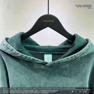 เสื้อฮู้ดดี้โอเวอร์ไซส์วินเทจผ้าฝ้าย 100% หนัก 420 กรัม รุ่นยูนิเซ็กส์ ลายบาติก สไตล์เรโทร สตรีทแวร์ ประจำฤดูใบไม้ร่วง-ฤดูหนาว ปี 2026 - Product Image 4