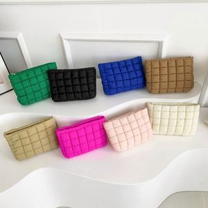 Women's Cosmetic <b>Bag</b> Pleated Fashionable Clutch Quilting Wrinkle Design Handheld <b>Bag</b> - Product Image 2