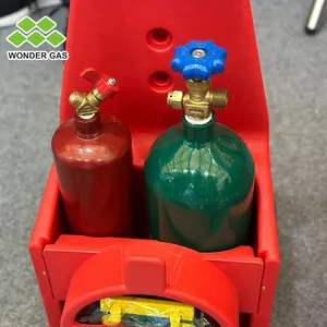 Kit de corte e soldagem de acetileno com oxigênio 4L/acetileno 2L portátil conjunto de tocha a gás