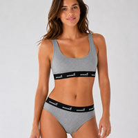 Ensemble de sport personnalisé pour femmes : soutien-gorge de sport à maintien élevé, survêtement en coton, ensemble de fitness sans manches extensible taille mi-haute