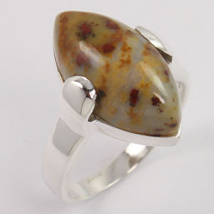 Anillos de piedra de sangre Marquesa 925 Anillo de plata esterlina sólida Casual Todos los tamaños de EE. UU. Exportador de piedras preciosas naturales BLOODSTONE - Product Image 1