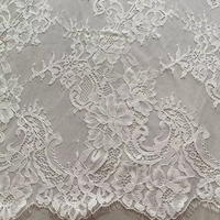 Kain Lace Chantilly Premium ERKOUMI Tahan Lama Tanpa Stretch, Tekstur Lembut Seperti Lace Prancis untuk Pakaian Malam, Kerajinan DIY, dan Gaun Pengantin